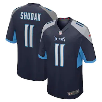 mens nike caleb shudak navy tennessee titans game player je